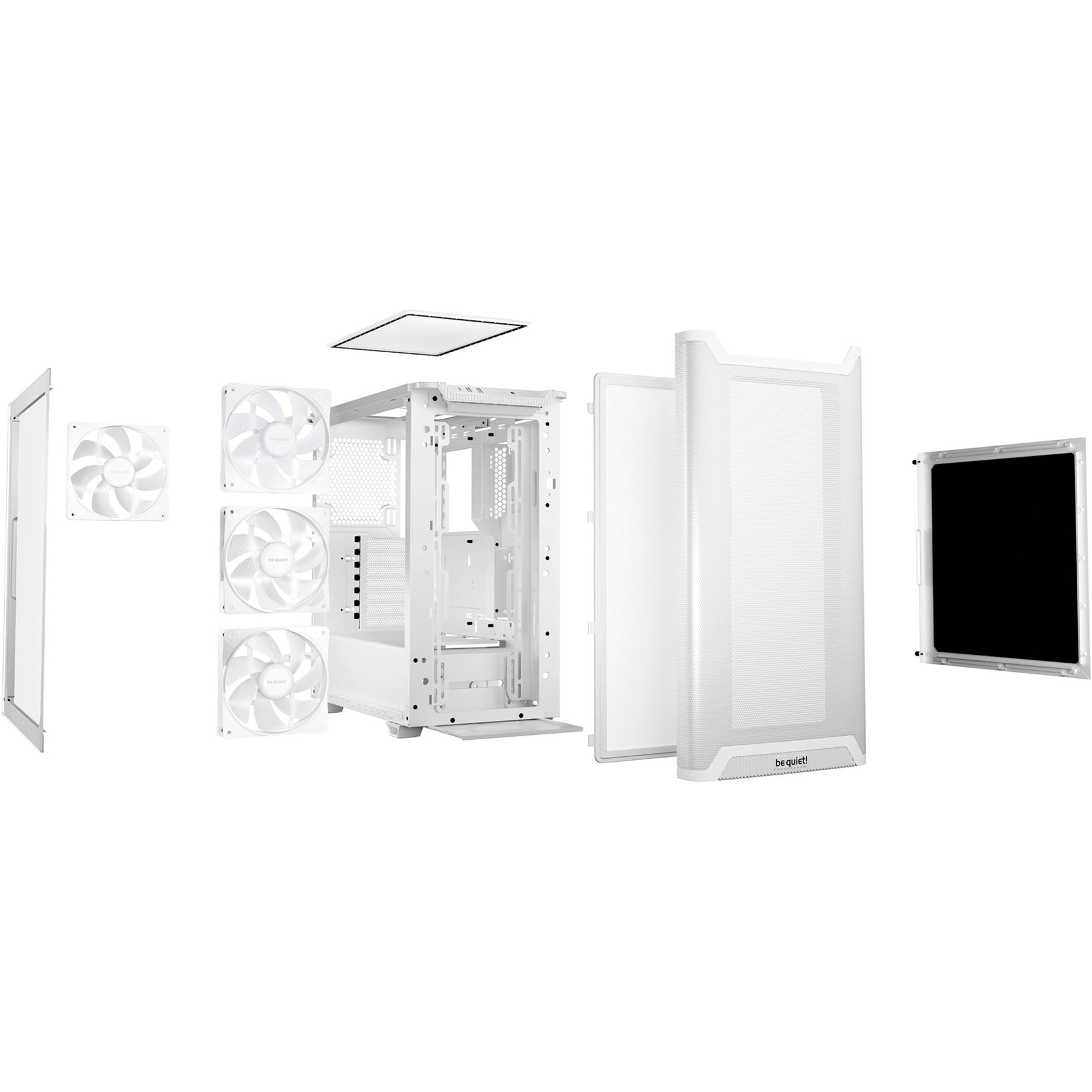 Be quiet! pure base 501 lx midi tower behuizing (wit | 2x usb-a | 1x usb-c | rgb | tempered glass)