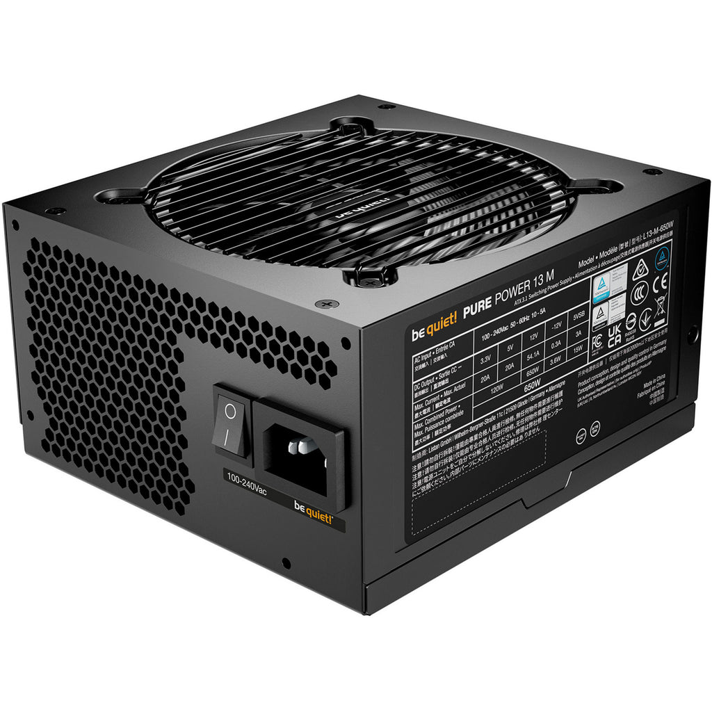 Be quiet! pure power 13 m modulaire 650 watt voeding (zwart, 1x 12v-2x6, 2x pcie)