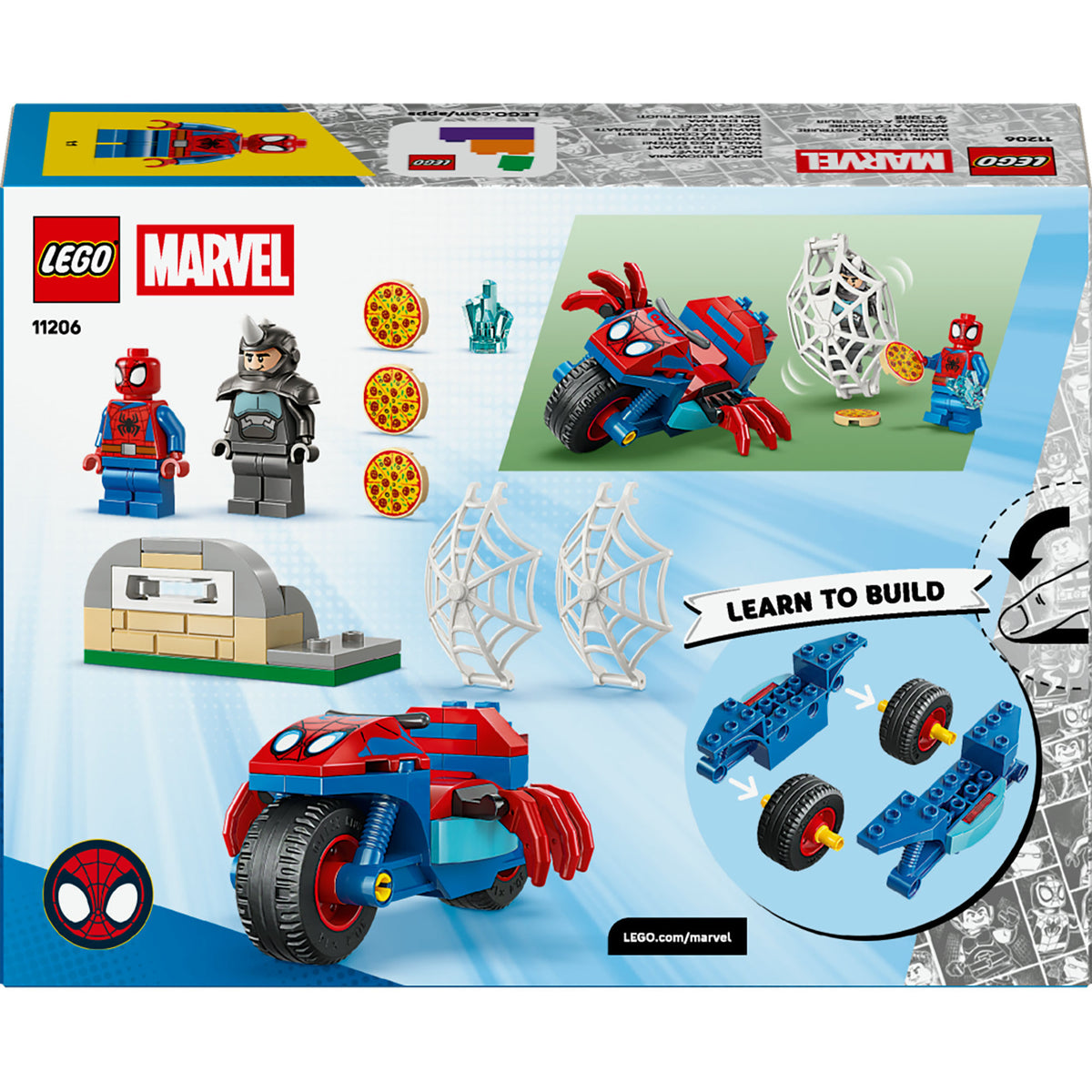LEGO Marvel 11206 Spiderman auf seinem Fahrrad gegen Rhino