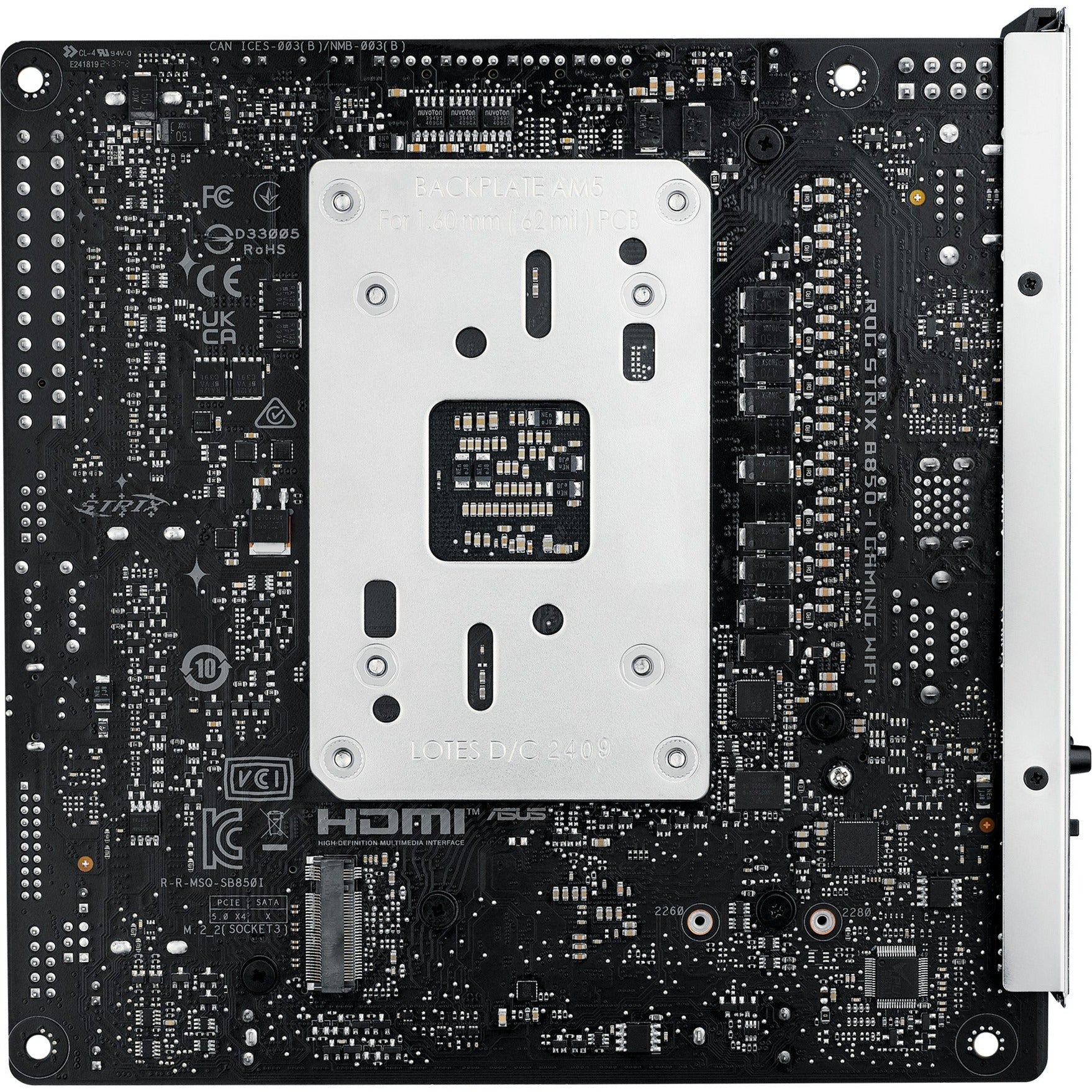 Asus rog strix b850-i gaming wifi socket am5 moederbord (2.5gb-lan, wi-fi 7, bt, sound, mini-itx)