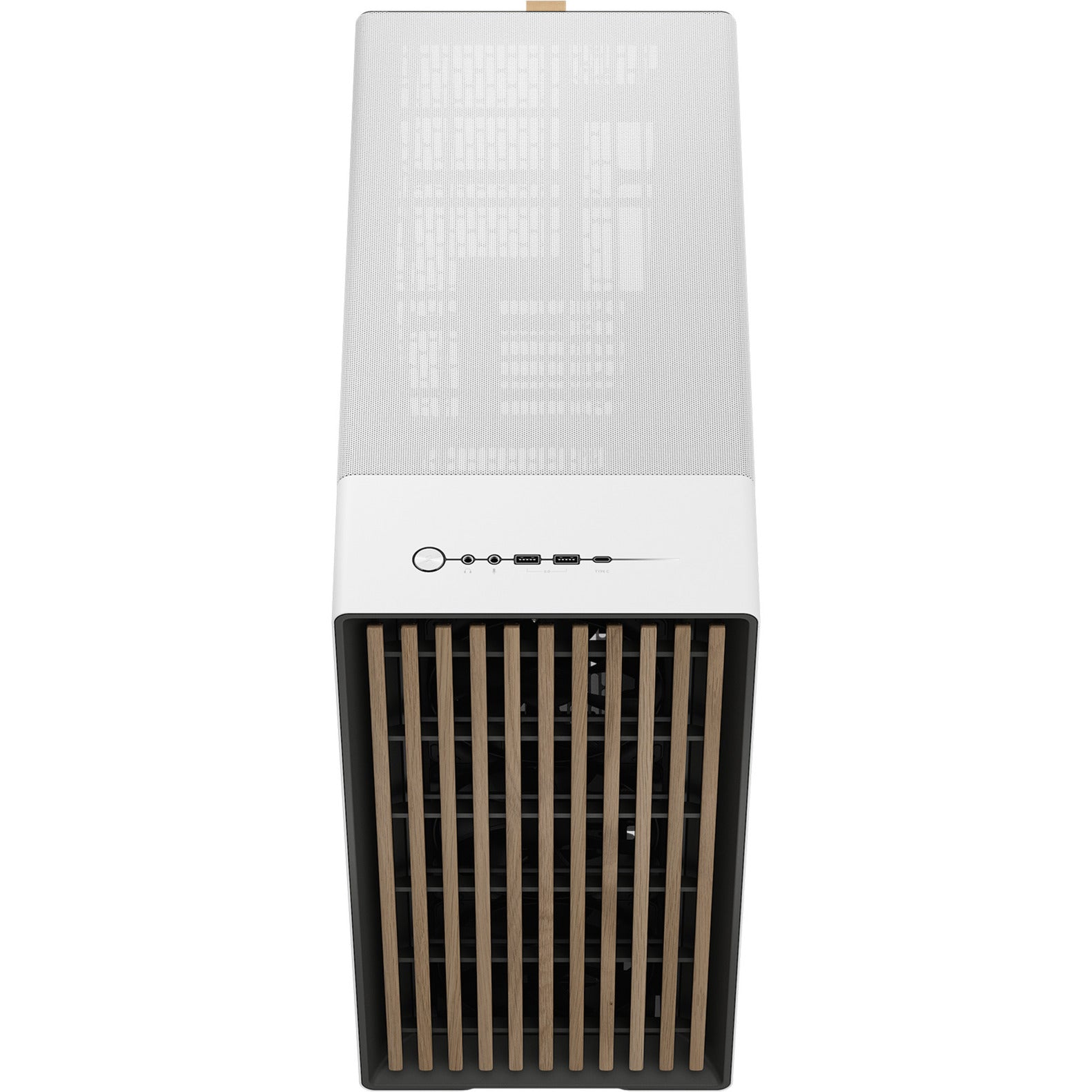 Fractal design north xl rc chalk white tg clear midi tower behuizing (wit houtkleur | 2x usb-a | 1x usb-c | tempered glass)