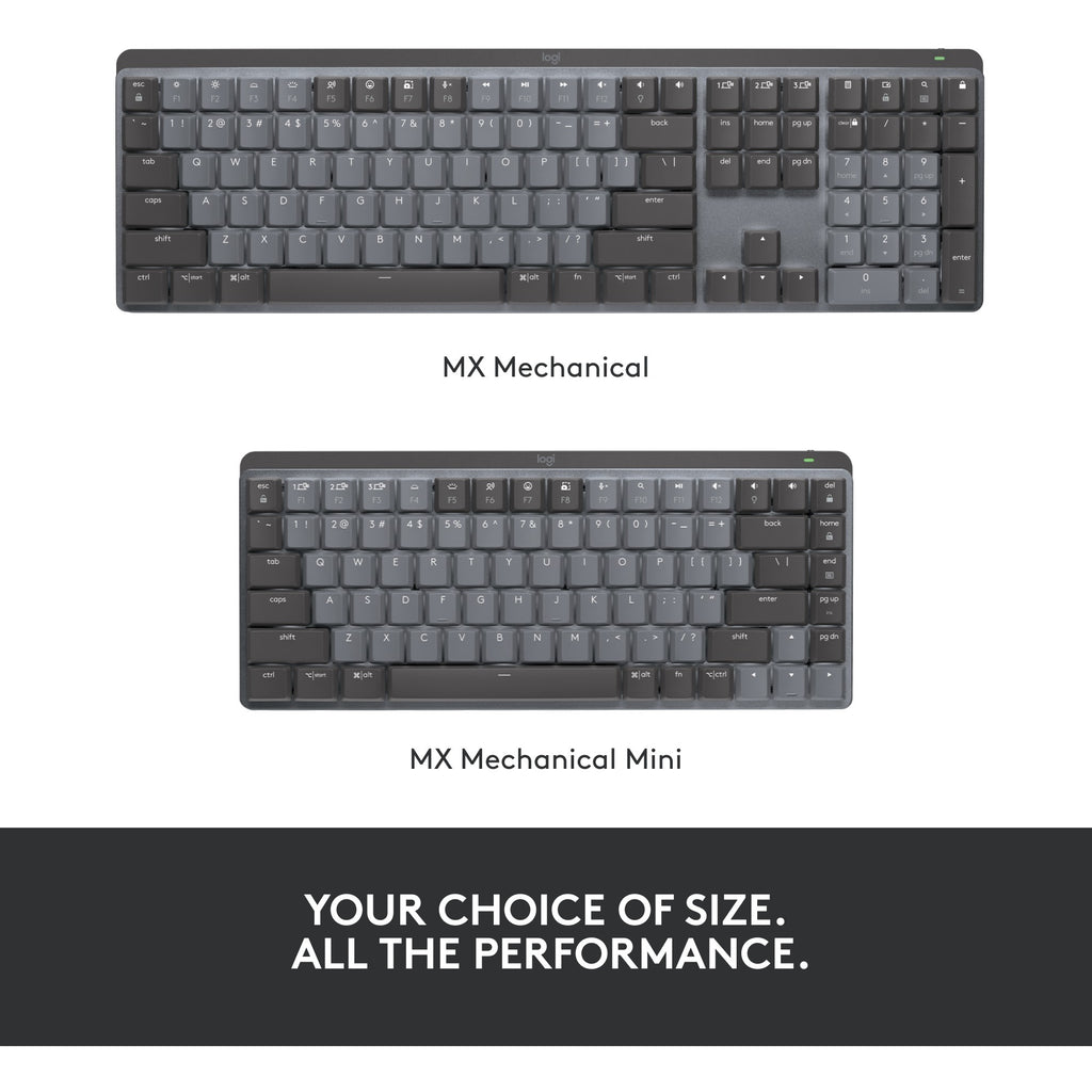 Logitech mx mechanical toetsenbord (zwart, us-international lay-out (qwerty), 100%, bluetooth)