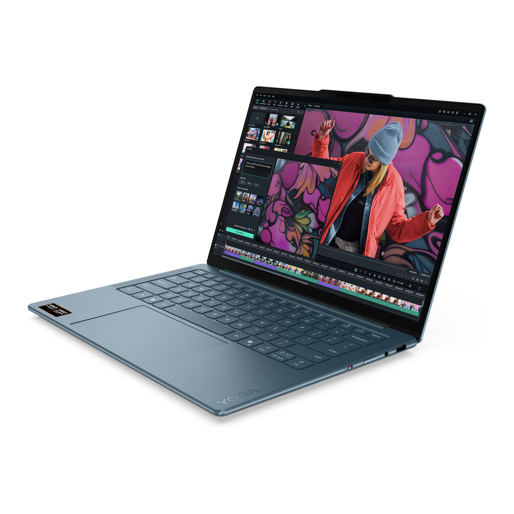 Lenovo yoga slim 7 14akp10 (83jy0082mh) 14 copilot+ laptop (blauwgroen | ryzen 7 350 | radeon 860m | 32 gb | 1 tb ssd)