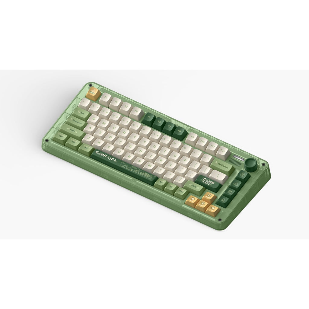 Iqunix zx75 camping wireless mechanical keyboard (groen, us lay-out (qwerty), iqunix moonstone turbo, 75%, rgb leds, hot-swappable, double-shot pbt, 2.4ghz | bluetooth 5.1 | usb-c)