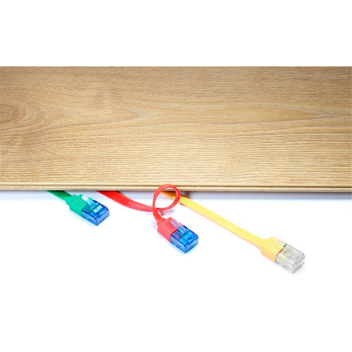 Goobay cat 6a flat patch cable u utp, 10 meter kabel (zwart blauw)