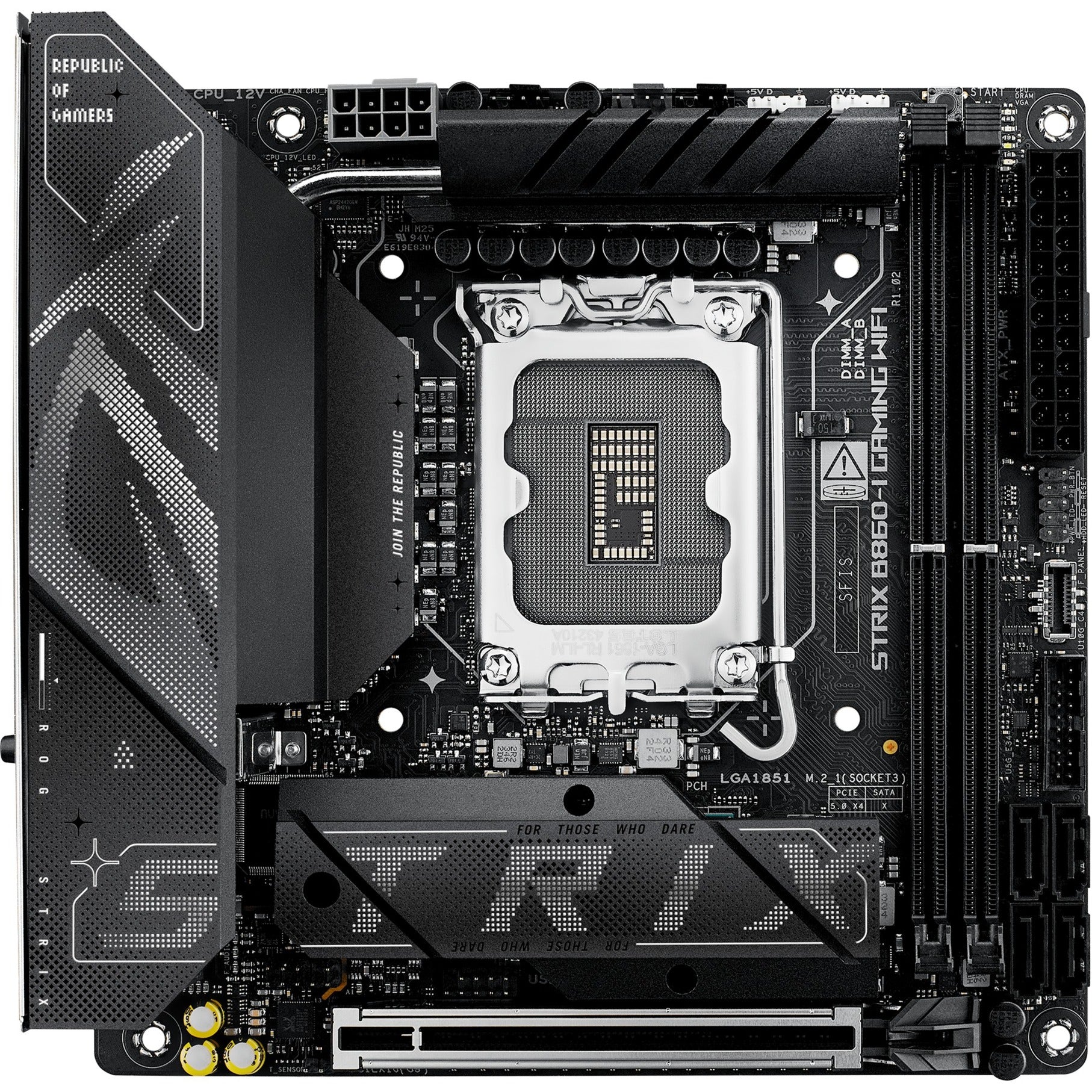 Asus rog strix b860-i gaming wifi socket 1851 moederbord (raid, 2.5 gb-lan, wi-fi 7, bt, sound, mini-itx)