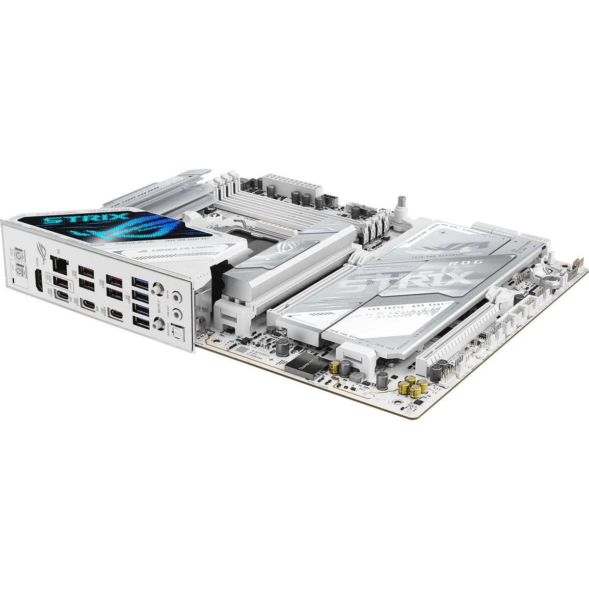 Asus rog strix x870e-a gaming wifi7 neo socket am5 moederbord (wit, raid, 5 gb-lan, wi-fi 7, bt 5.4, sound, atx)