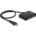 Delock 1x hdmi in > 2x hdmi out hdmi splitter (zwart, 60 centimeter, 4k)