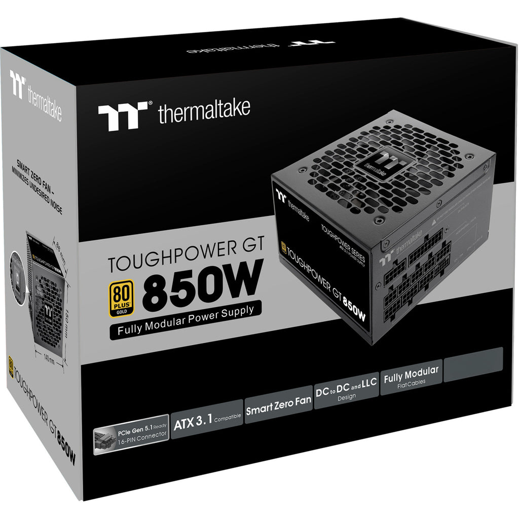 Thermaltake toughpower gt modulaire 850 watt voeding (zwart, 4x pcie)