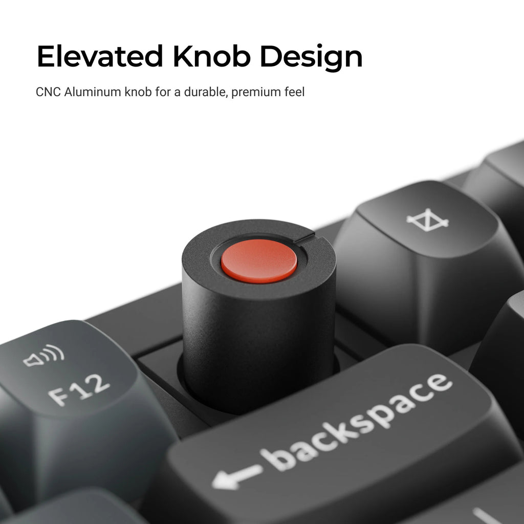 Keychron v6w-d1 8k qmk wired custom mechanical keyboard (zwart, us lay-out (qwerty), super red, 100%, rgb leds, double-shot pbt, hot swap, 8k, knop)