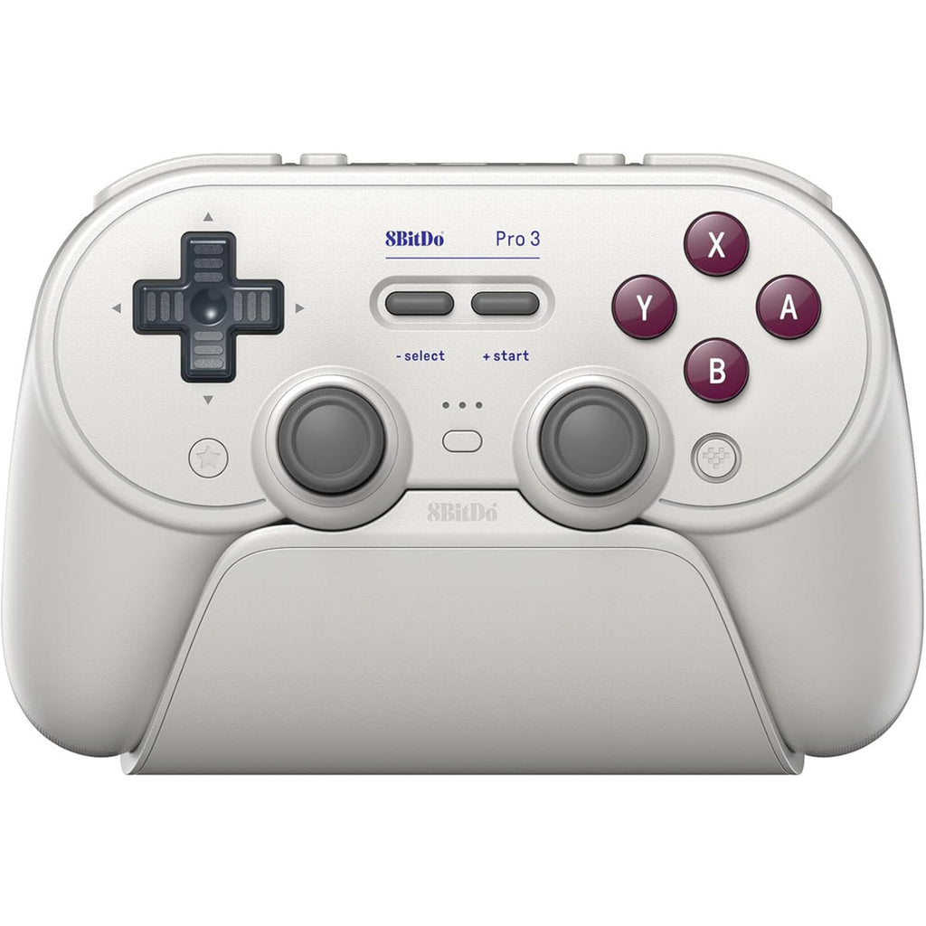 8bitdo pro 3 bluetooth gamepad (lichtgrijs rood, switch 1 2, pc, android, 2.4 ghz bluetooth usb)