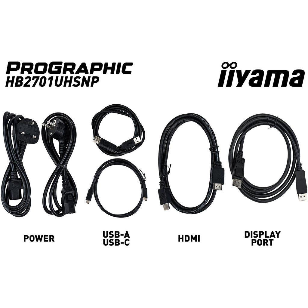 Iiyama prographic hb2701uhsnp-b1 27 4k uhd monitor (zwart (mat), hdmi, displayport, usb-c, audio)