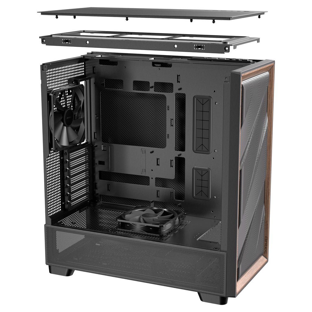 Antec flux se midi tower behuizing (zwart | 2x usb-a | 1x usb-c)