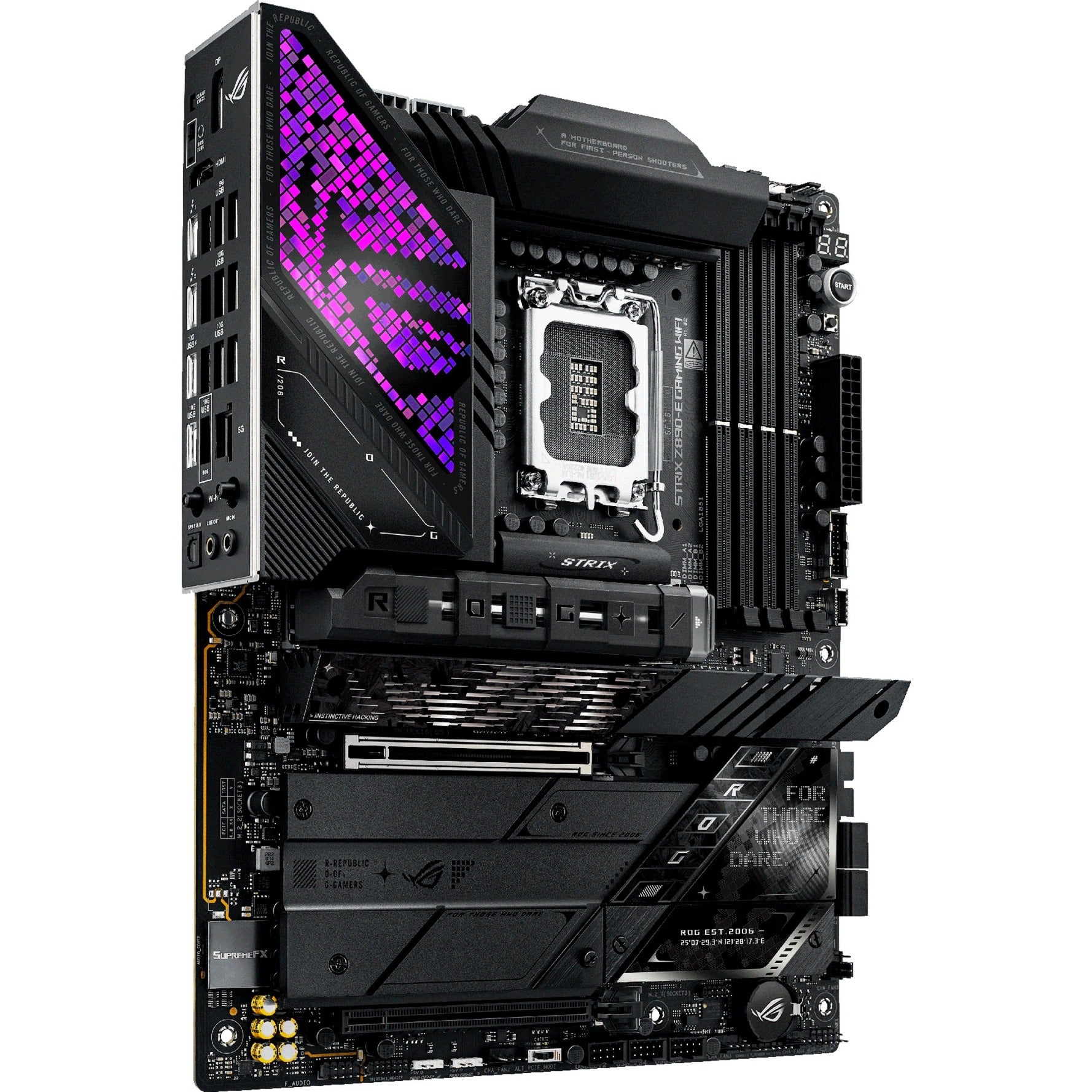 Asus rog strix z890-e gaming wifi socket 1851 moederbord (zwart, raid, 5gb-lan, wi-fi 7, bt, sound, atx)