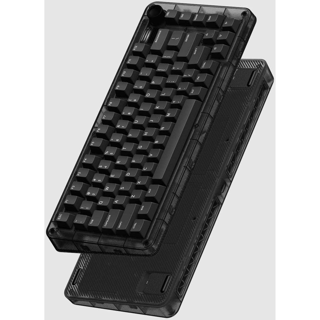 Iqunix zx75 dark side wireless mechanical keyboard (zwart, us lay-out (qwerty), gateron red, 75%, rgb leds, hot-swappable, double-shot pbt, 2.4ghz | bluetooth 5.1 | usb-c)