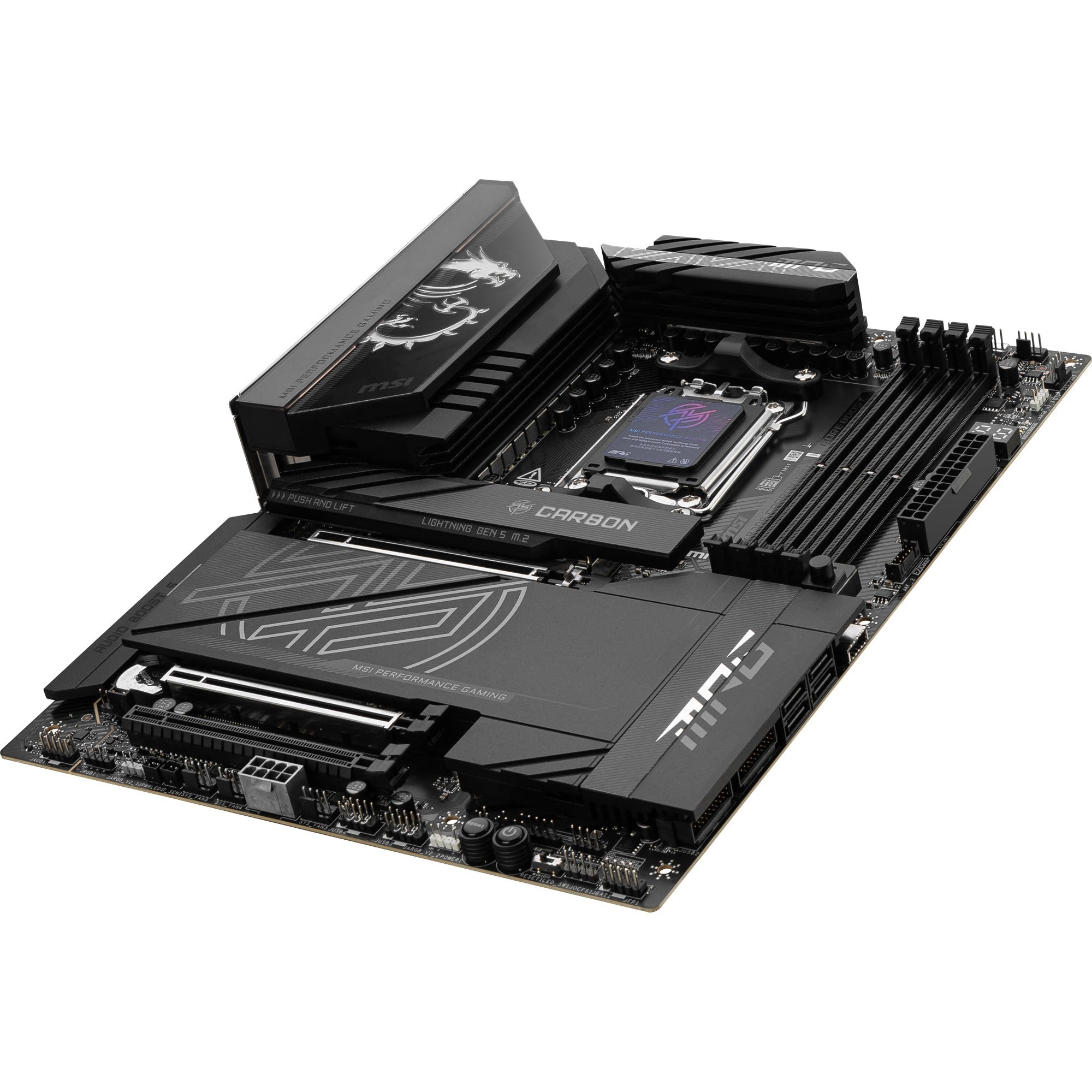 Msi mpg x870e carbon wifi socket am5 moederbord (raid, 5gb-lan, 2,5gb-lan, wi-fi 7, bt, sound, atx)