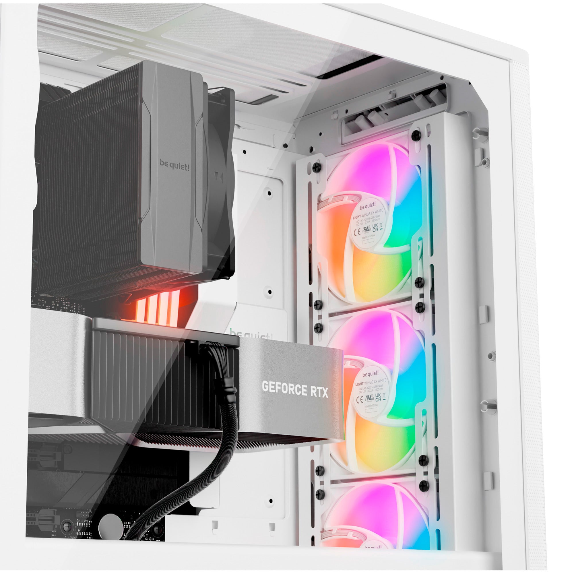 Be quiet! pure base 501 lx midi tower behuizing (wit | 2x usb-a | 1x usb-c | rgb | tempered glass)
