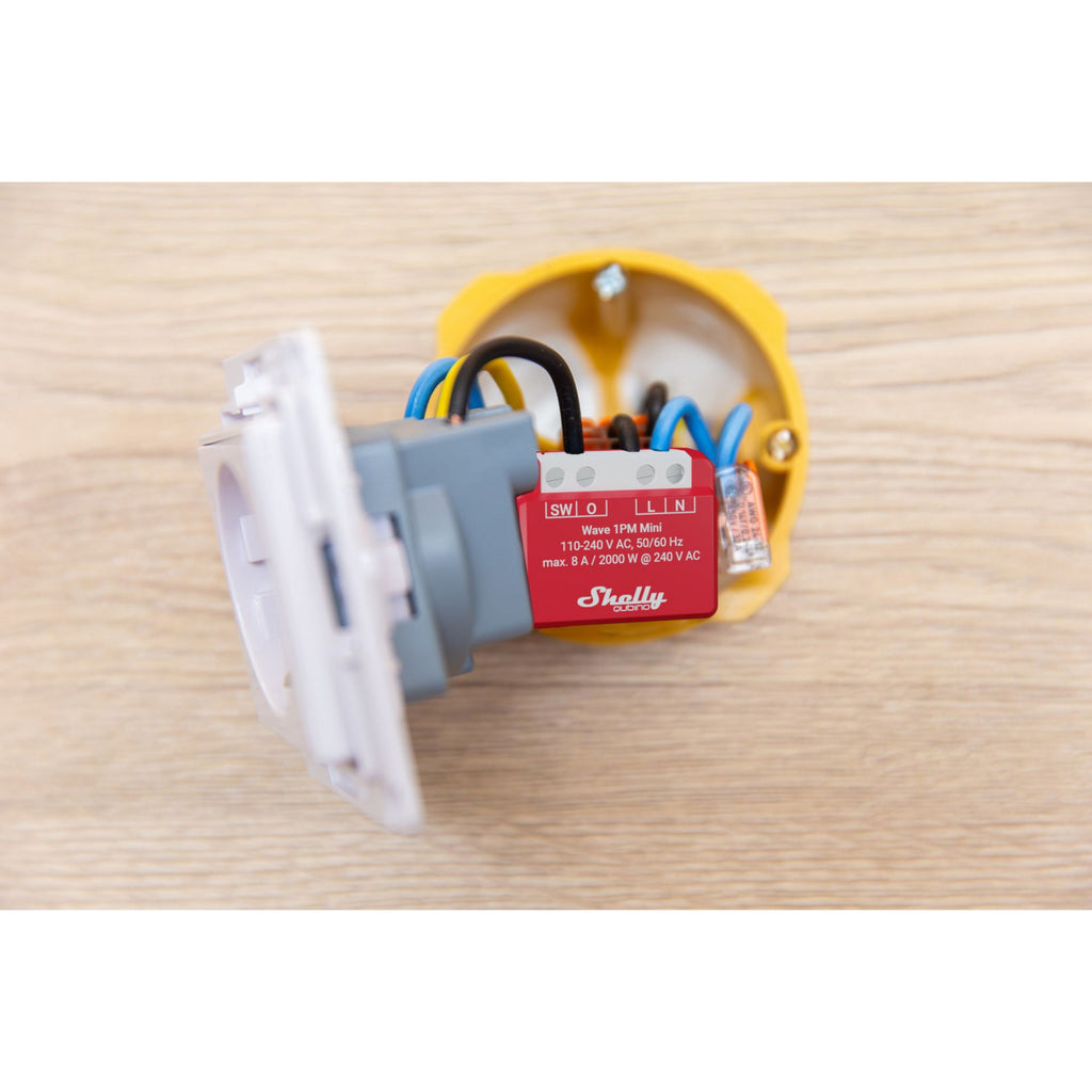Shelly wave 1pm mini lr (eu) relais (rood, z-wave)