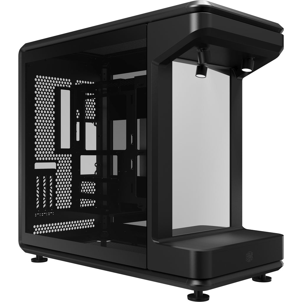 Cooler master masterframe 360 stage mirror midi tower behuizing (zwart | 2x usb-a | 1x usb-c | rgb | tempered glass)