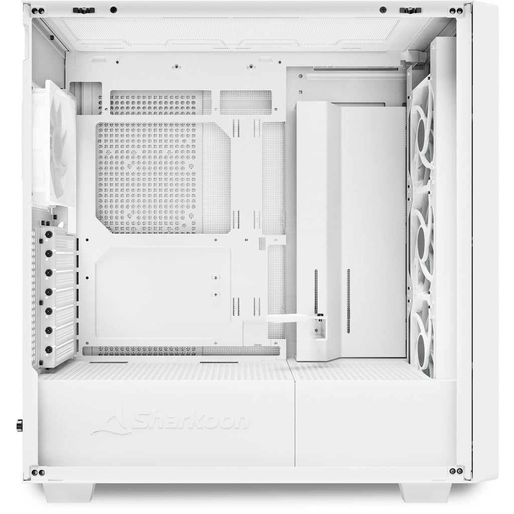 Sharkoon rebel c70g rgb midi tower behuizing (wit houtkleur | 2x usb-a | 1x usb-c | rgb | tempered glass)