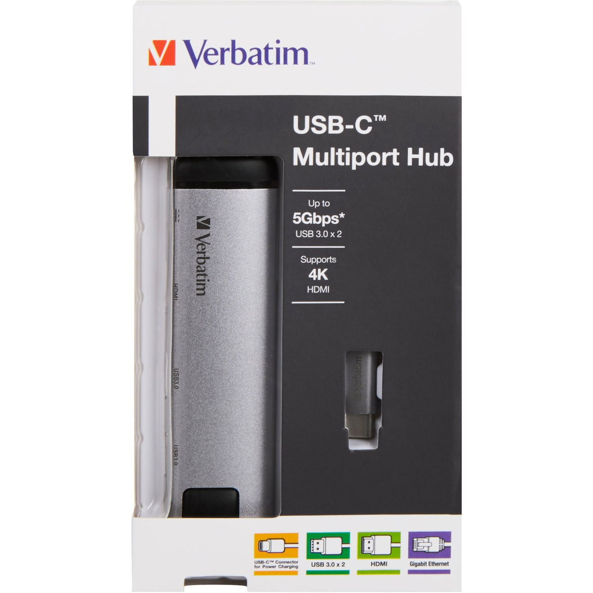 Verbatim USB 3.2 Gen 1 Multiport-Hub, USB-C > 2x USB-A + US