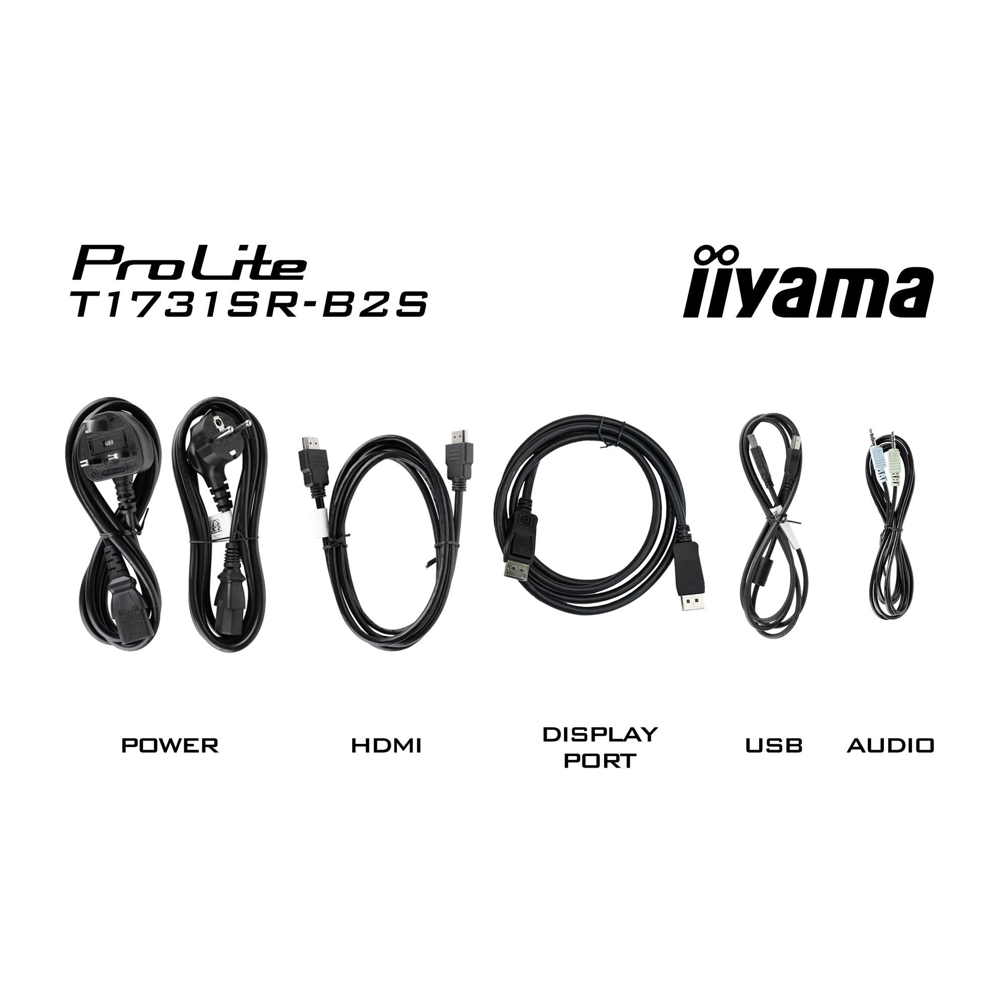 Iiyama prolite t1731sr-b2s 17 touchscreen monitor (zwart, vga, hdmi, displayport, audio, touch)