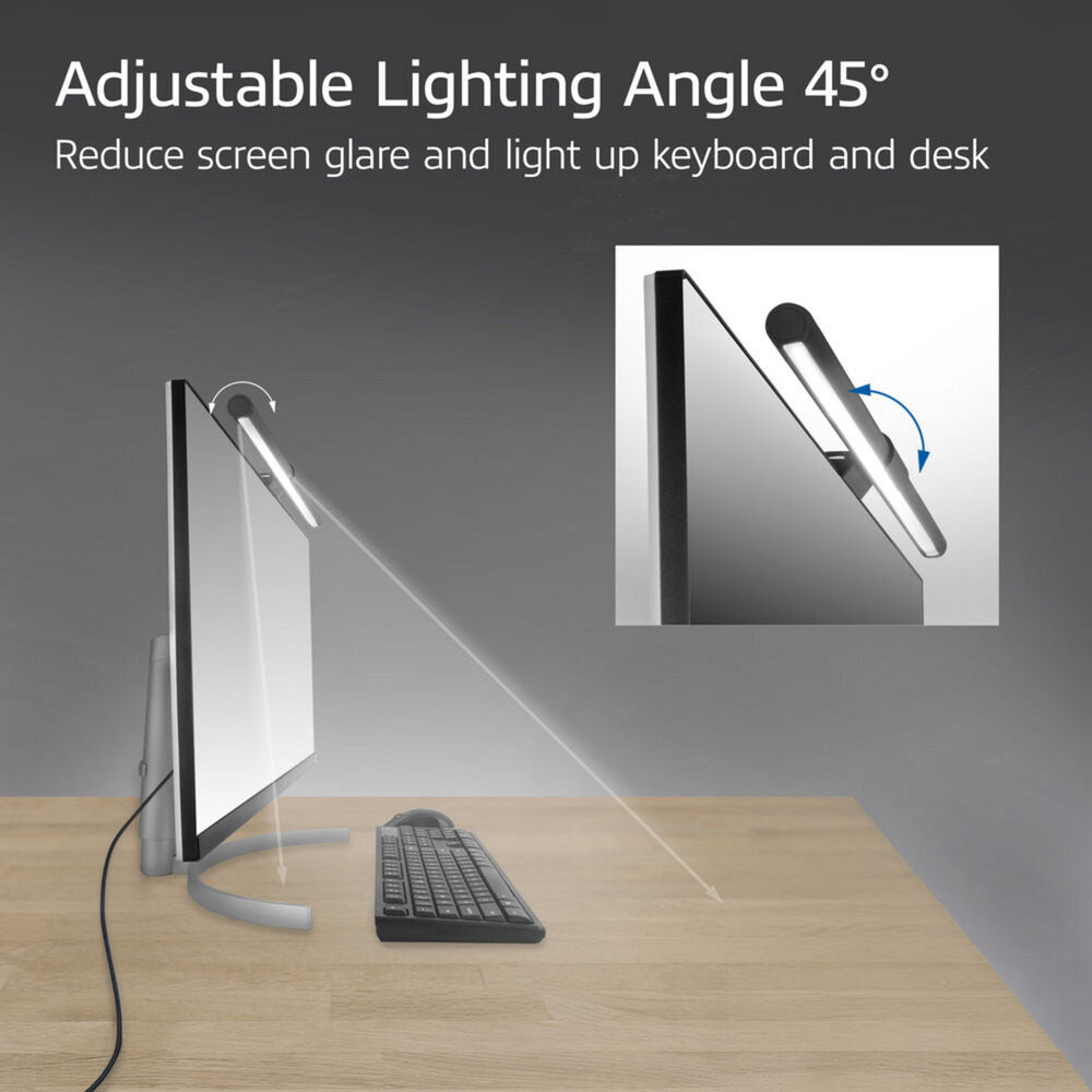 Act connectivity dimbare monitor led lichtbalk led bar (zwart, usb-voeding, 3000k-6500k)