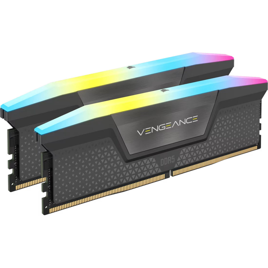Corsair 64 gb ddr5-5600 (2x 32 gb) dual-kit werkgeheugen (grijs, cmh64gx5m2d5600z40, vengeance rgb, xmp, expo)
