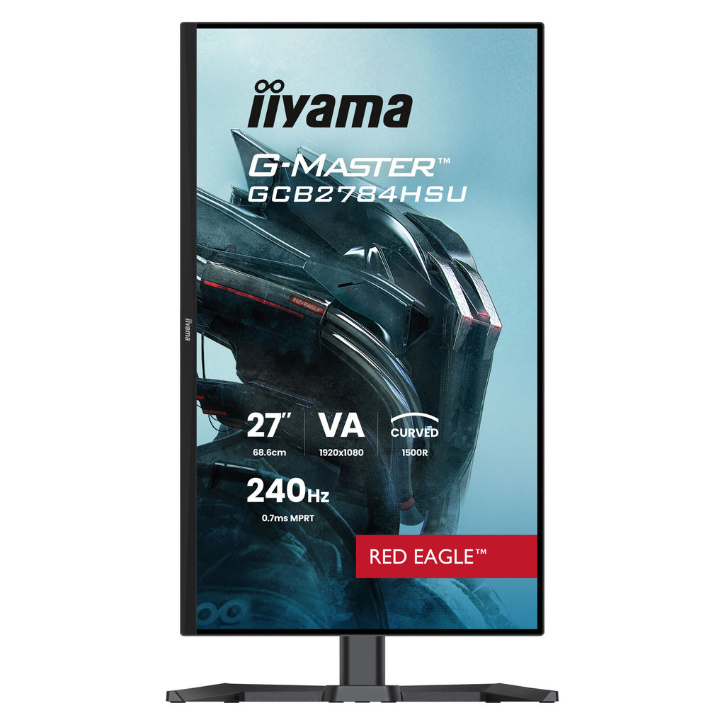 Iiyama g-master red eagle gcb2784hsu-b1 27 curved gaming monitor (zwart, 2x hdmi, 1x displayport, usb, audio, amd free-sync, 240 hz)