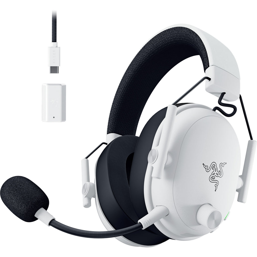 Razer blackshark v3 over-ear gaming headset (wit zwart, pc, playstation 4 en 5, bluetooth)