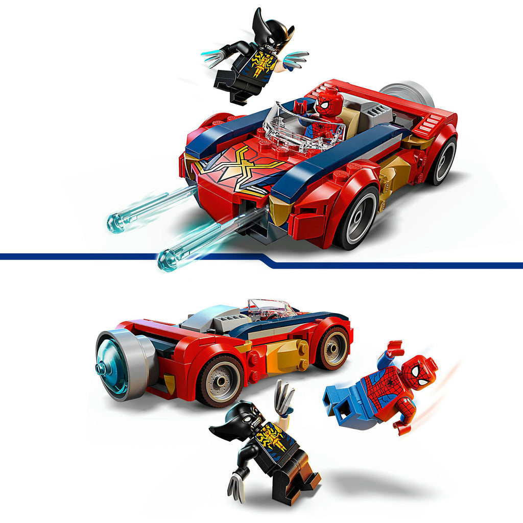 LEGO Superhelden 76336 Marvel Spider-Man Auto gegen Venomized Wolverine