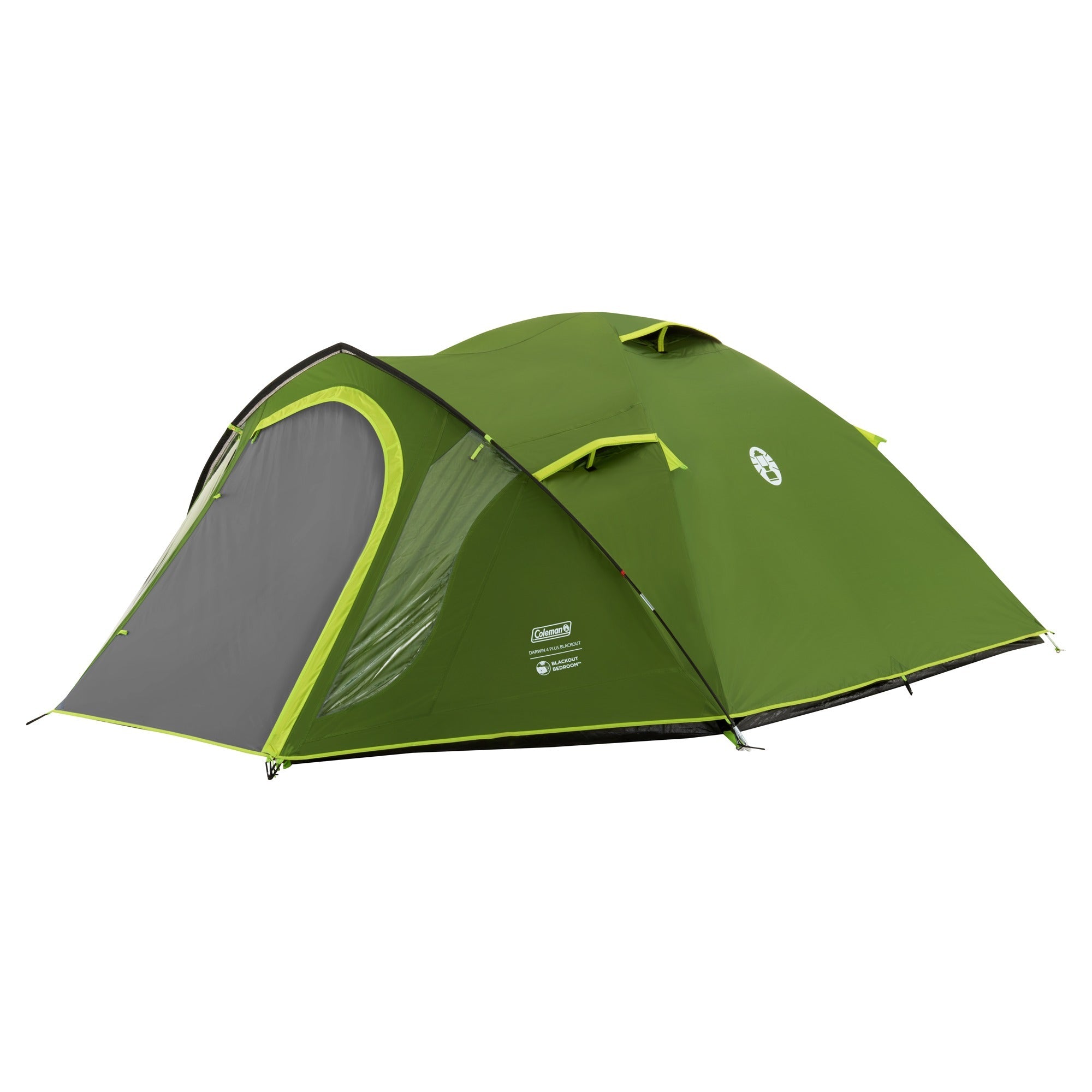 Coleman darwin 4 plus koepeltent (donkergroen lichtgroen, met voorbouw, model 2025)
