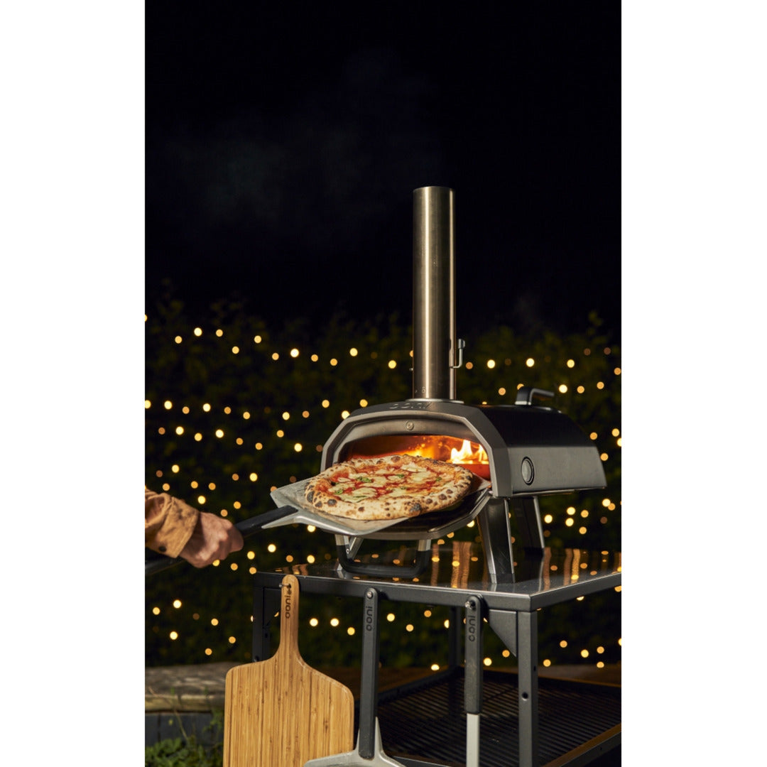 Ooni karu 2 multi-fuel pizza oven pizzaoven (zwart roestvrij staal, 12'' pizza, hout, houtskool en gas)