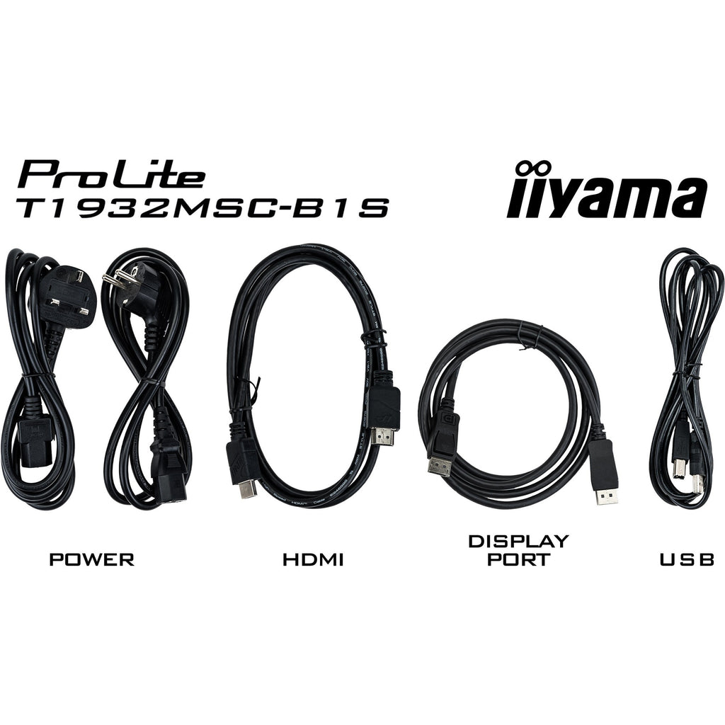 Iiyama prolite t1932msc-b1s 19 touchscreen monitor (zwart, hdmi, displayport, vga)