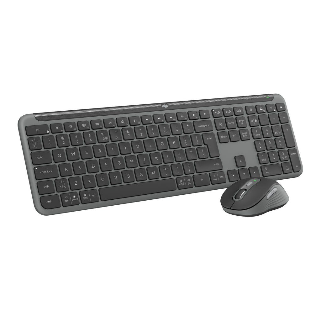 Logitech mk950 signature slim draadloze desktopset (grafiet, us-international lay-out (qwerty), 400 - 4000 dpi)