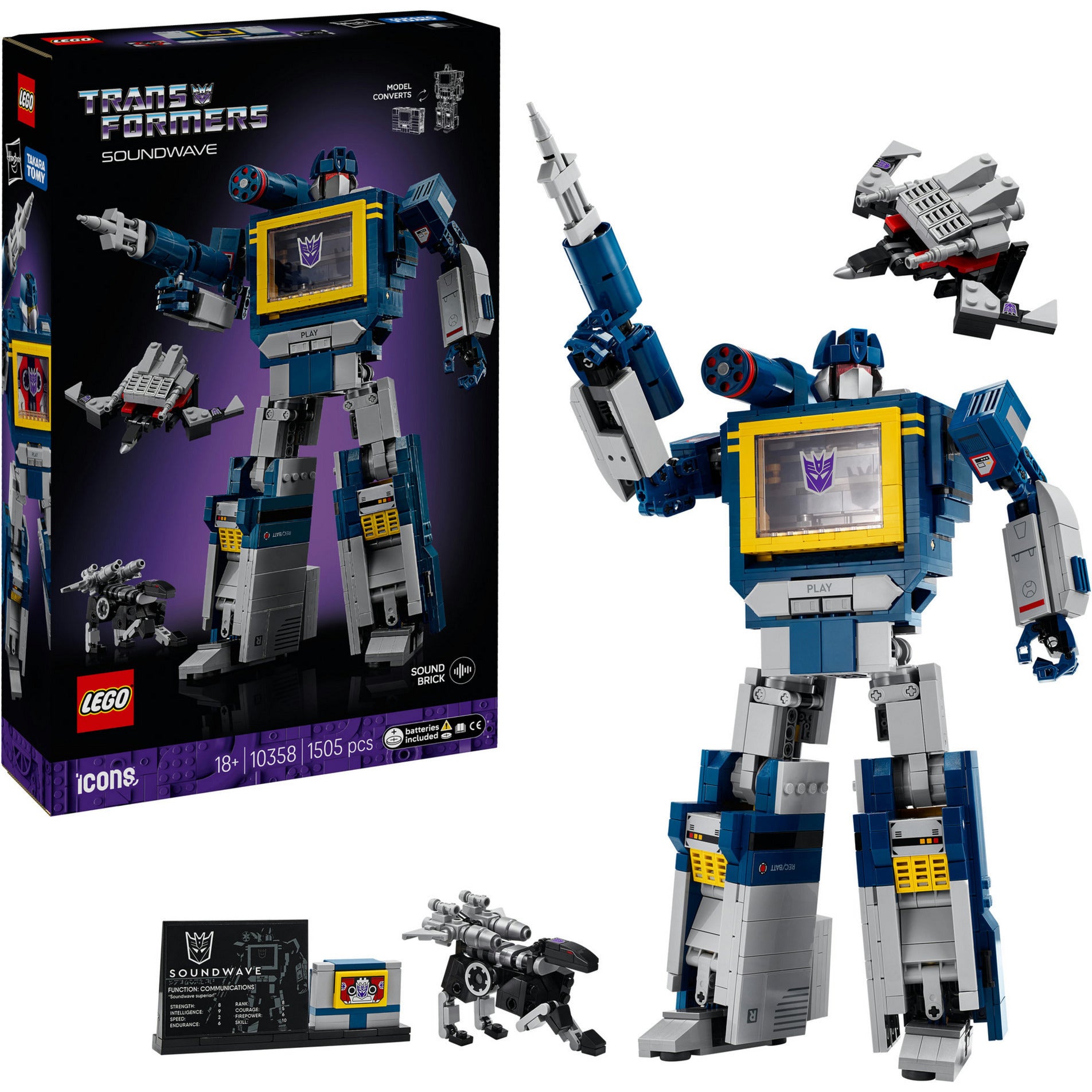 LEGO Icons - Transformers: Soundwave Konstruktionsspielzeug (10358)
