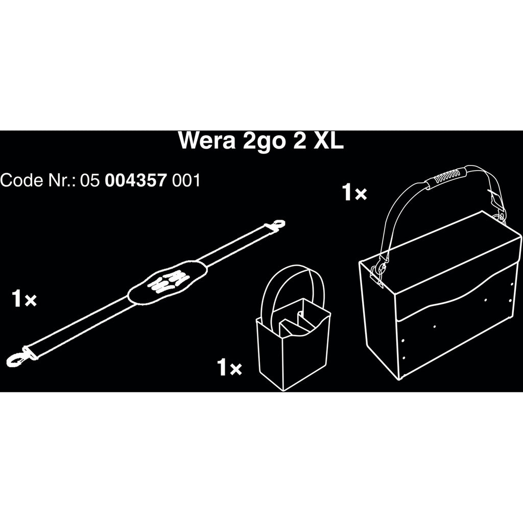Wera 2go 2 xl gereedschapskoffer gereedschapskist (zwart)