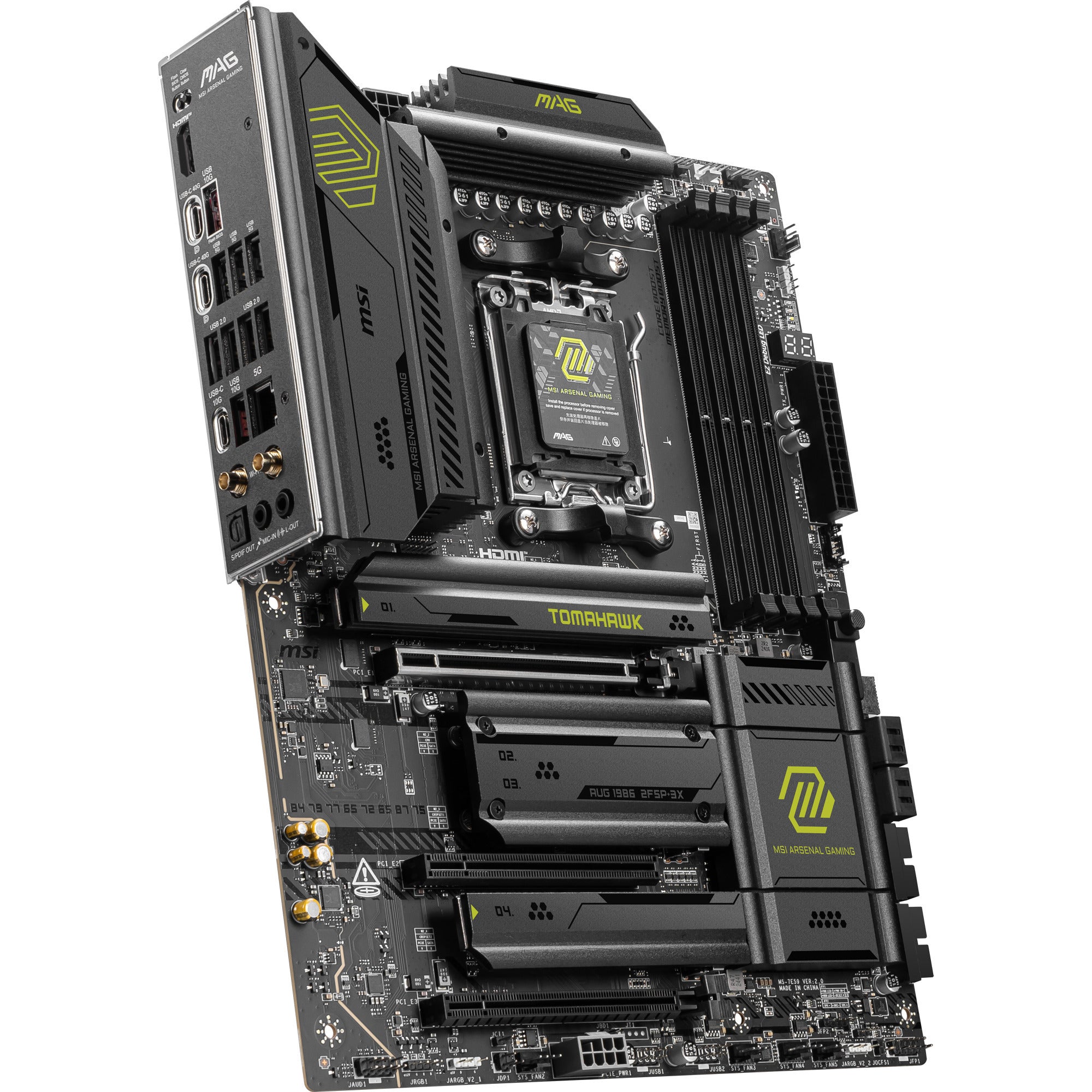 Msi mag x870e tomahawk wifi socket am5 moederbord (zwart, 5gb-lan, wi-fi 7, bt, sound, atx)