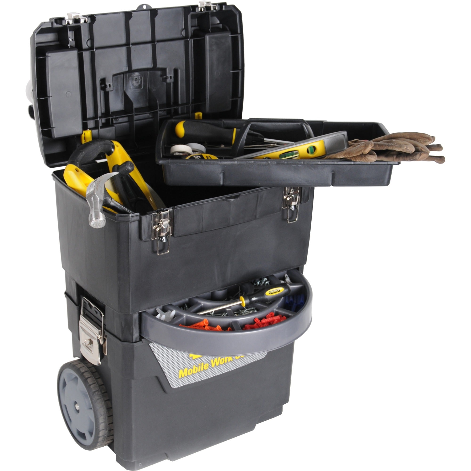 Stanley mobile work center 2in1 gereedschapskist (zwart grijs)