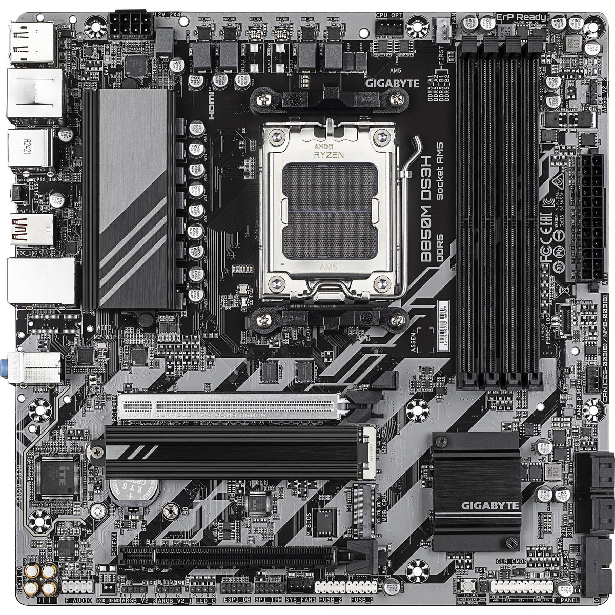 Gigabyte b850m ds3h socket am5 moederbord (raid, 2,5gb-lan, sound, µatx)