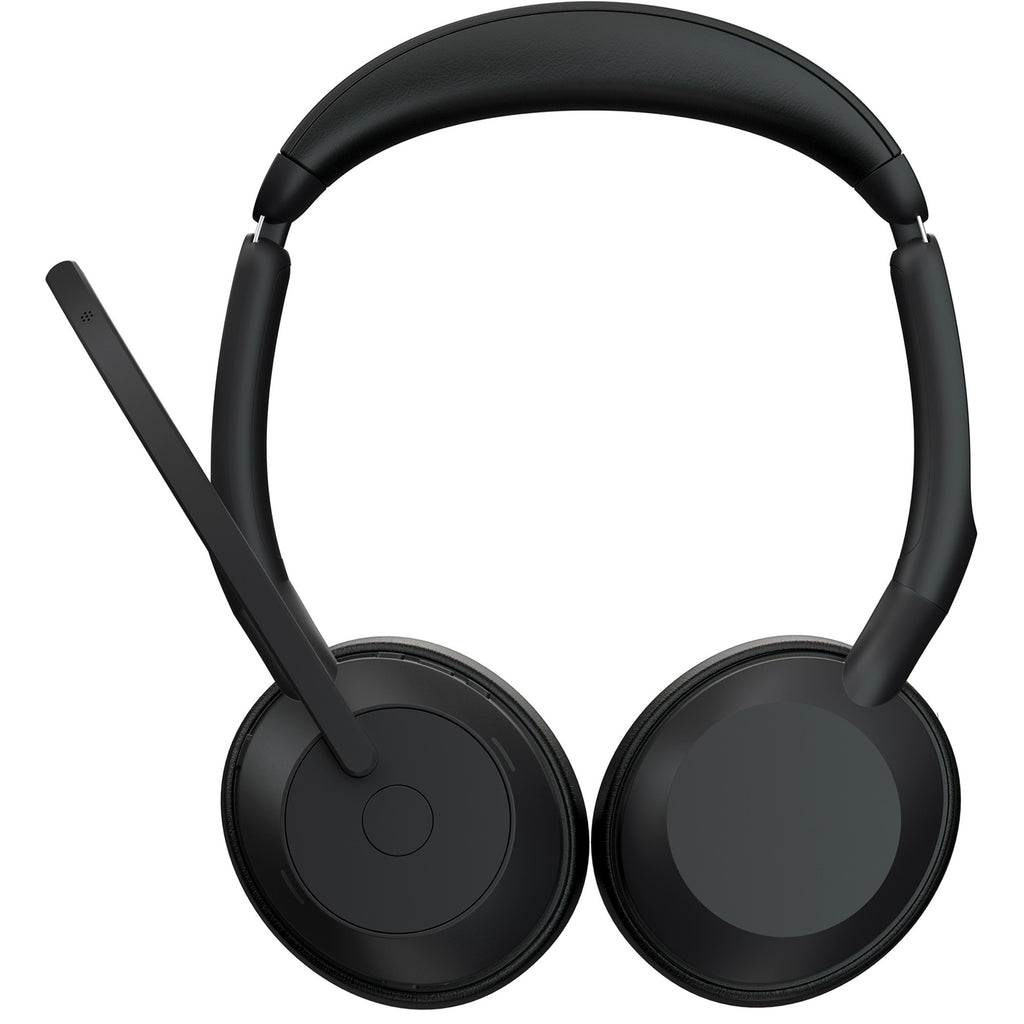Jabra evolve2 55, uc on-ear headset (zwart, stereo, usb-a, link380a, gecertificeerd voor google meet en zoom)