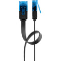 Goobay cat 6a flat patch cable u utp, 10 meter kabel (zwart blauw)