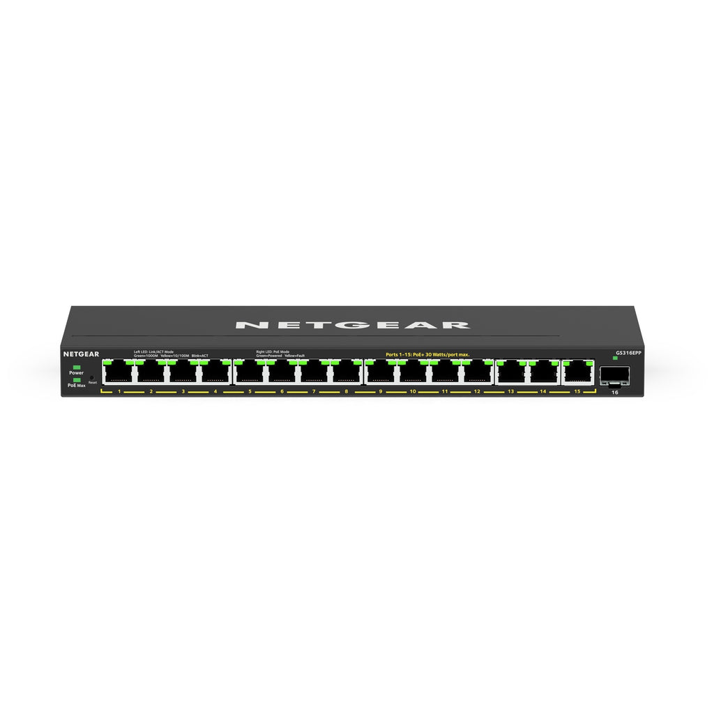 Netgear gs316epp switch (zwart)