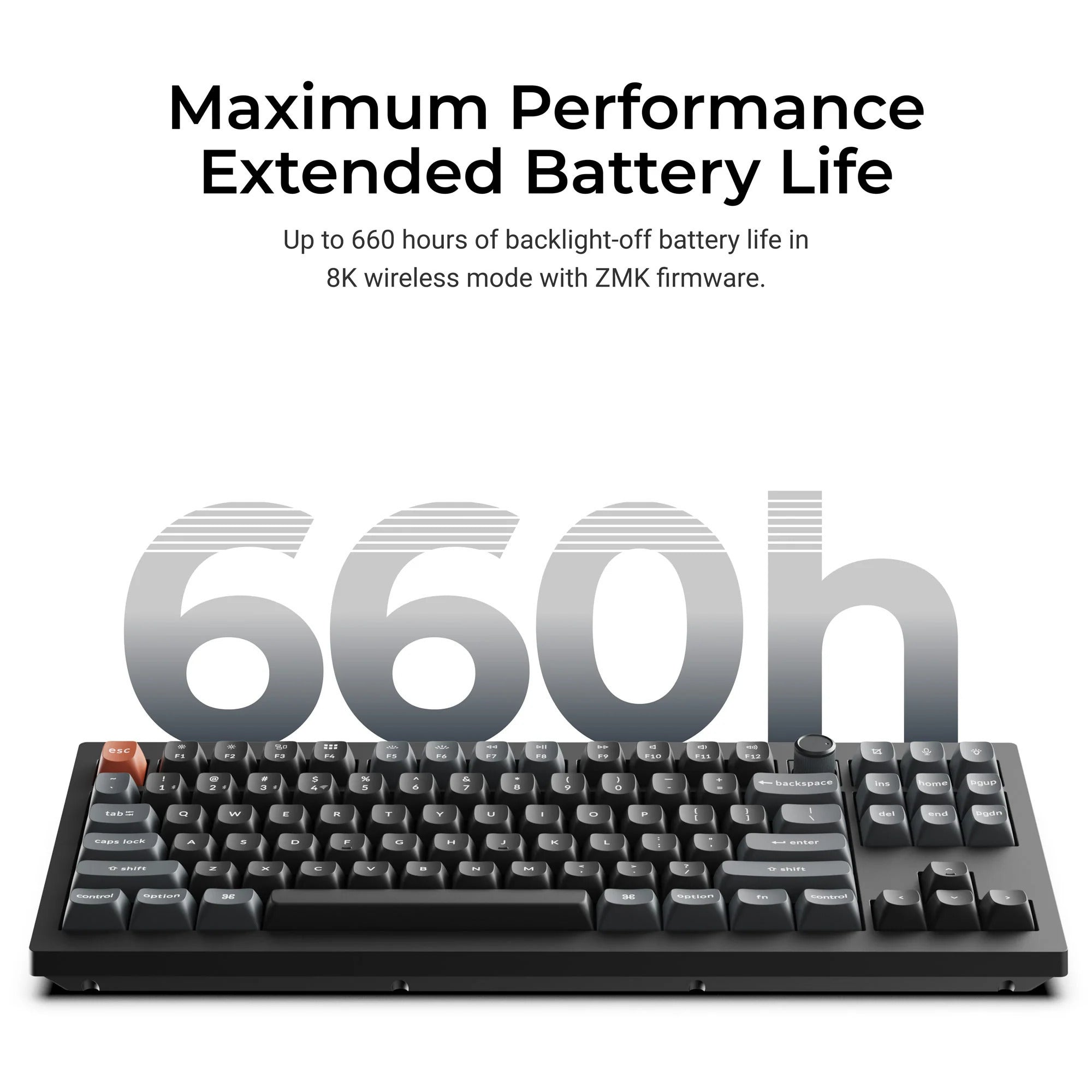 Keychron v3 ultra 8k wireless custom mechanical keyboard (zwart, us lay-out (qwerty), silk pom banana, 80% (tkl), rgb, hot swap, 2.4 ghz | bluetooth 5.3 | usb-c)