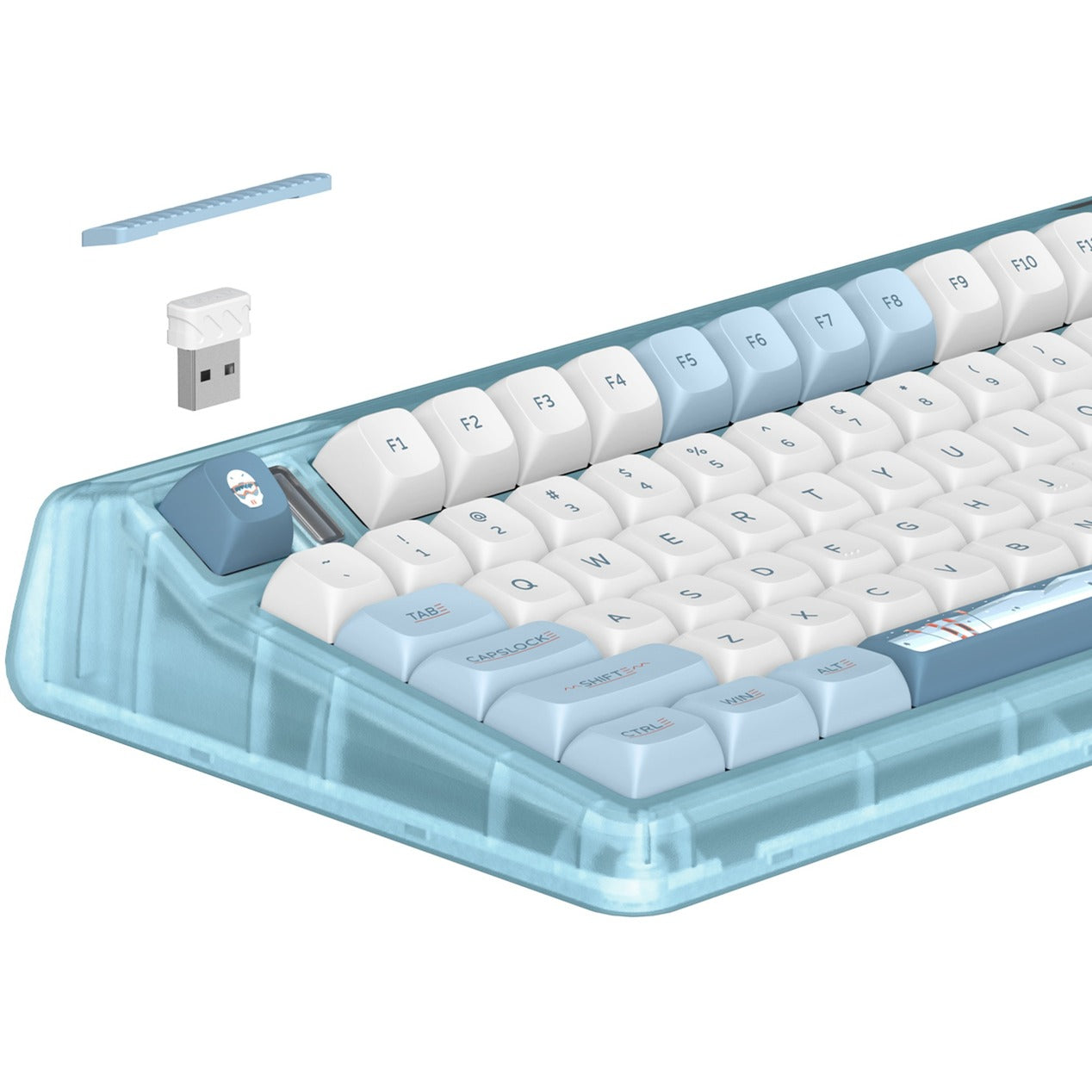 Iqunix og80 wintertide wireless mechanical keyboard (lichtblauw, us lay-out (qwerty), iqunix moonstone, 80% (tkl), rgb leds, hot-swappable, pbt, 2.4ghz | bluetooth 5.1 | usb-c)