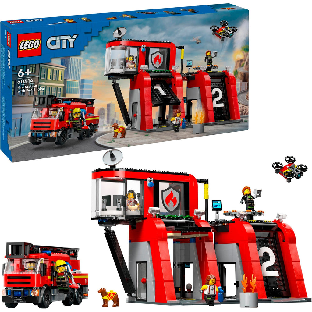 LEGO City 60414 Feuerwache und Feuerwehrauto