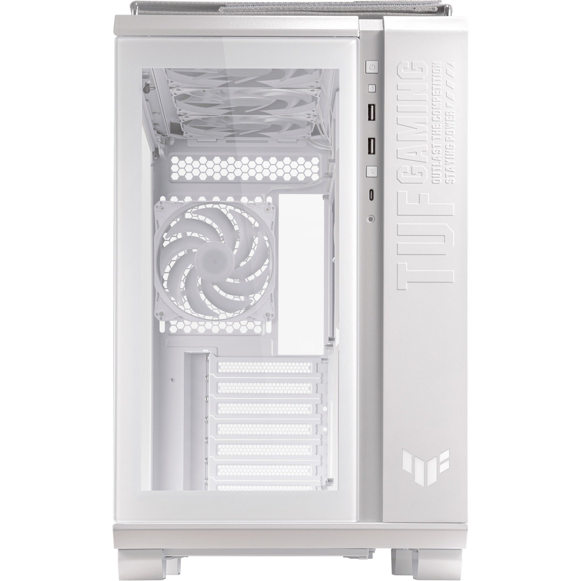 Asus tuf gaming gt502 plus midi tower behuizing (wit | 2x usb-a | 1x usb-c | tempered glass)