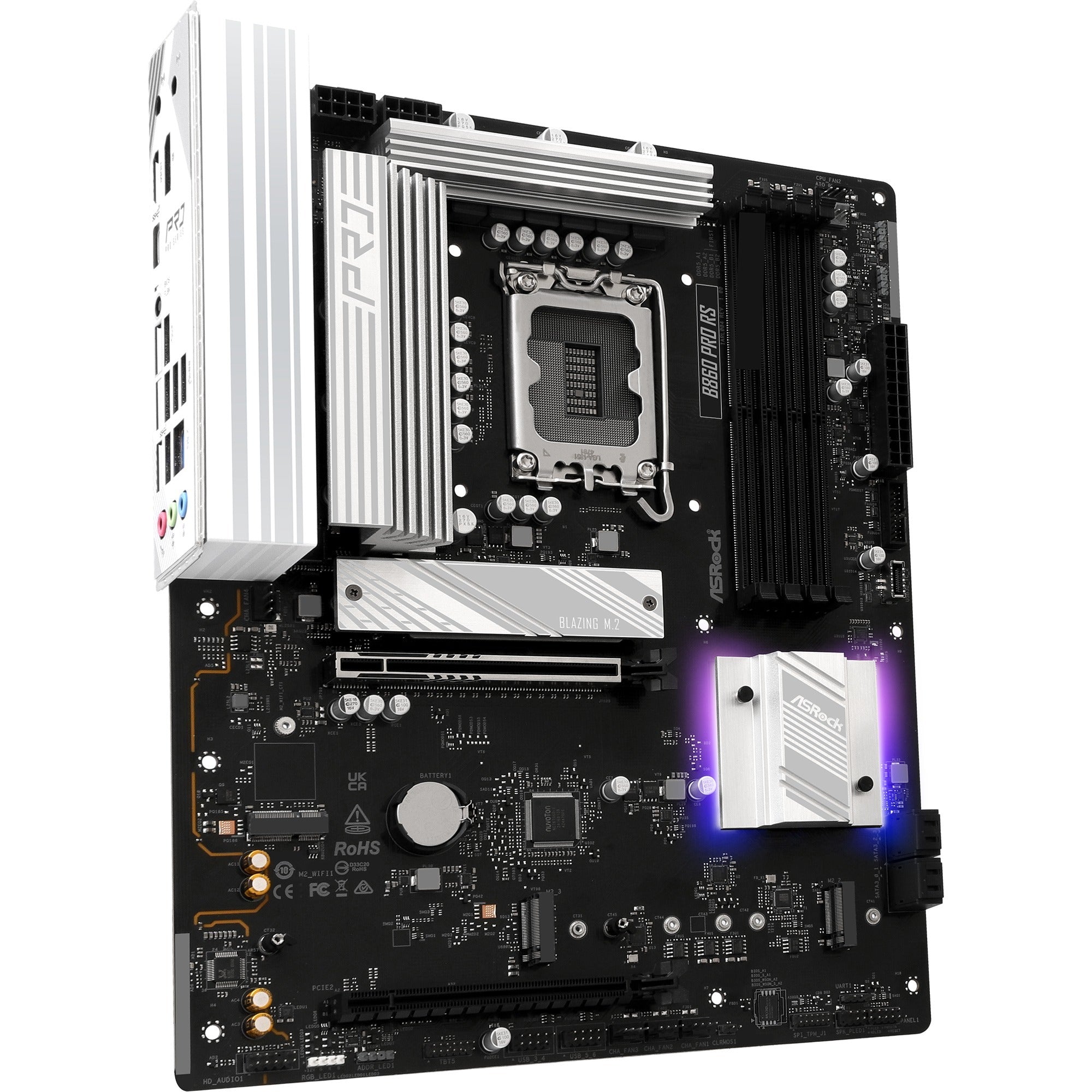 Asrock b860 pro rs socket 1851 moederbord (raid, 2.5 gb-lan, sound, atx)