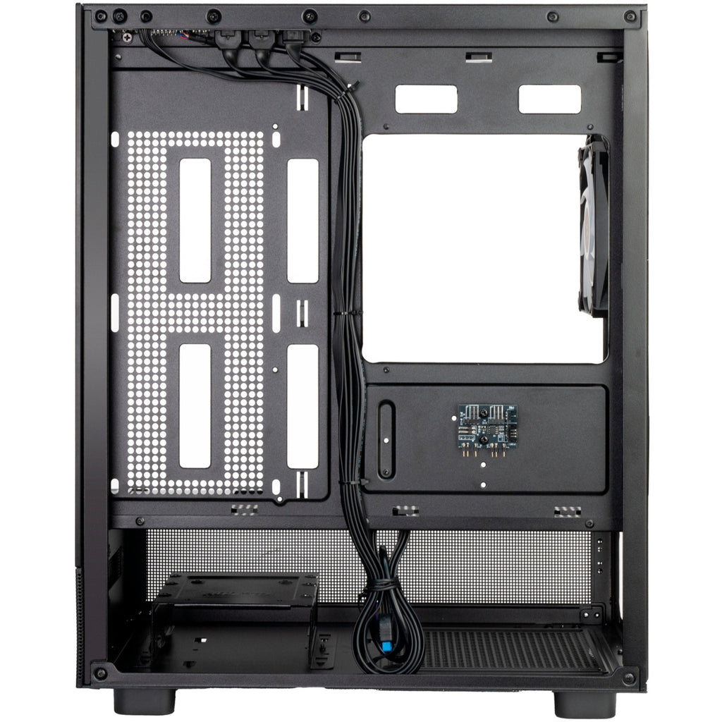 Silverstone lucid 04 mini tower behuizing (zwart | 2x usb-a | 1x usb-c | rgb | tempered glass)