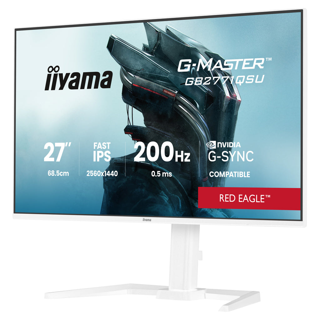 Iiyama g-master red eagle gb2771qsu-w1 27 gaming monitor (wit, 1x displayport, 2x hdmi, 2x usb-c, 2x usb-a, 200 hz)
